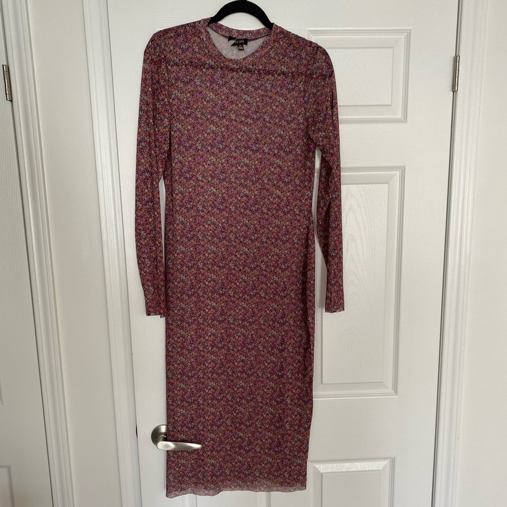 AFRM Long Sleeve Crewneck Midi Dress
